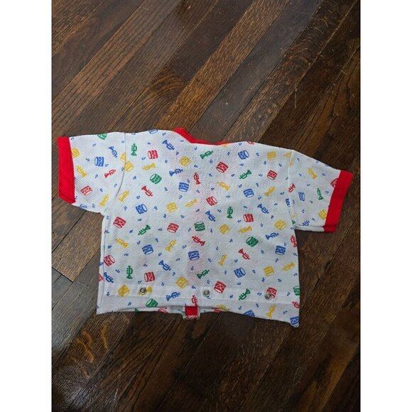 Vintage 90s Primary Colors Musical Instruments Baby Top - Picture 2 of 10